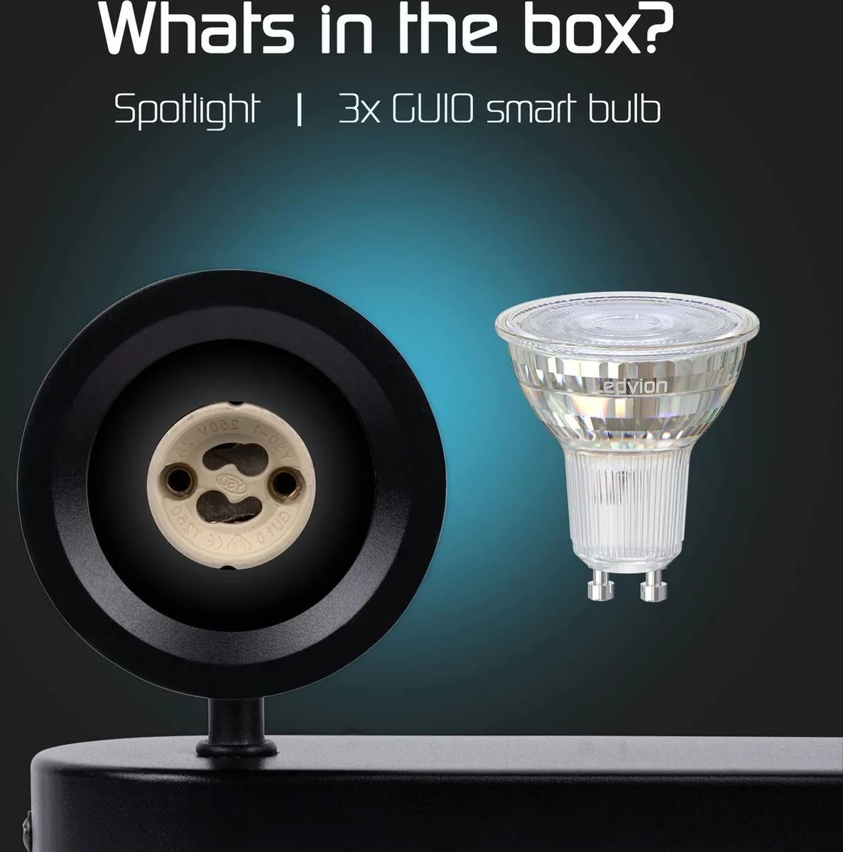 LEDVION SMART LED Plafondspot 3-lichts RGB+CCT 4.9W - Zwart