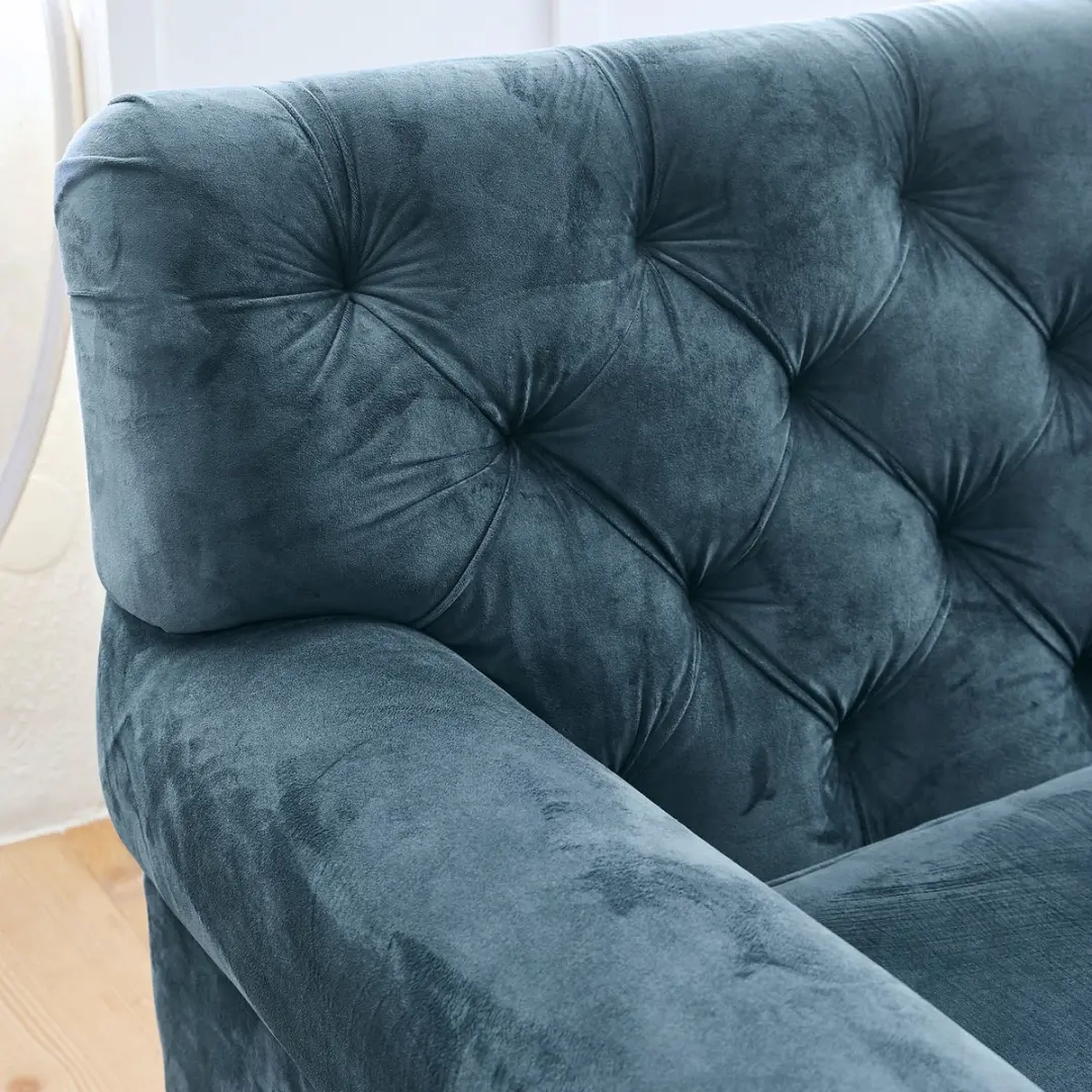 Loberon Bank Carme - 4 Zitplekken - Blauw - afbeelding 6 van 6