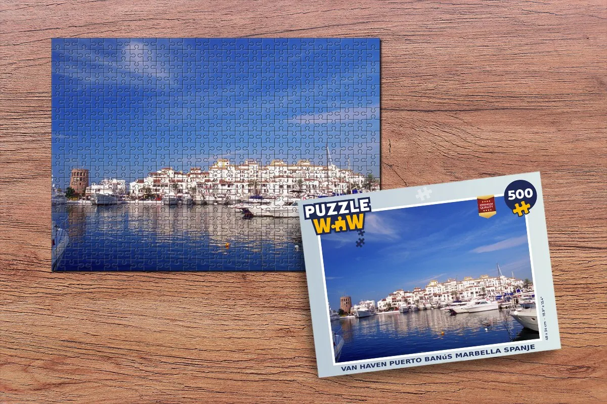 PuzzleWow Haven Puerto Banús Marbella Legpuzzel 500 Stuks - Multicolor
