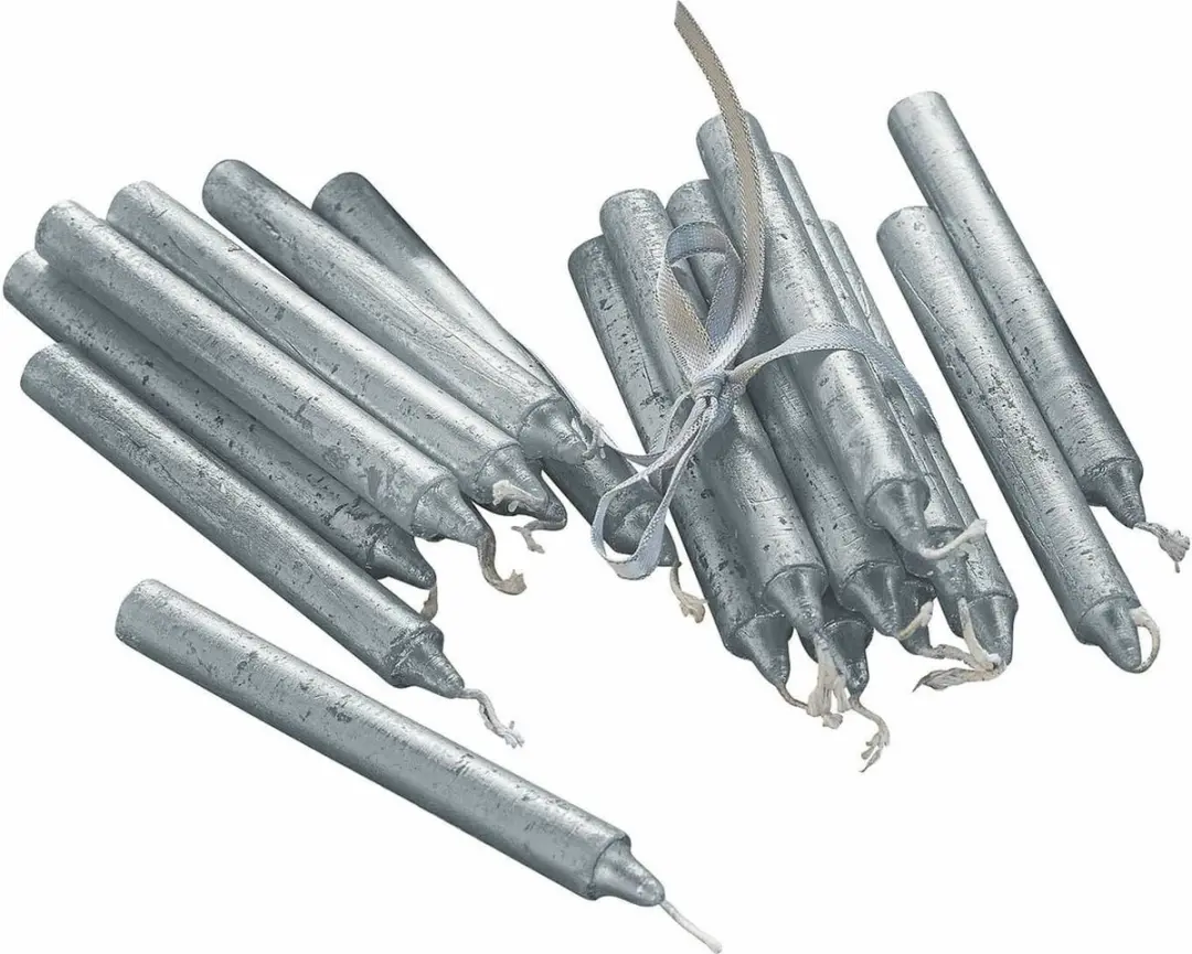 Loberon Bauceau Kaarsen - 12 Stuks - Zilverkleurig - afbeelding 3 van 4