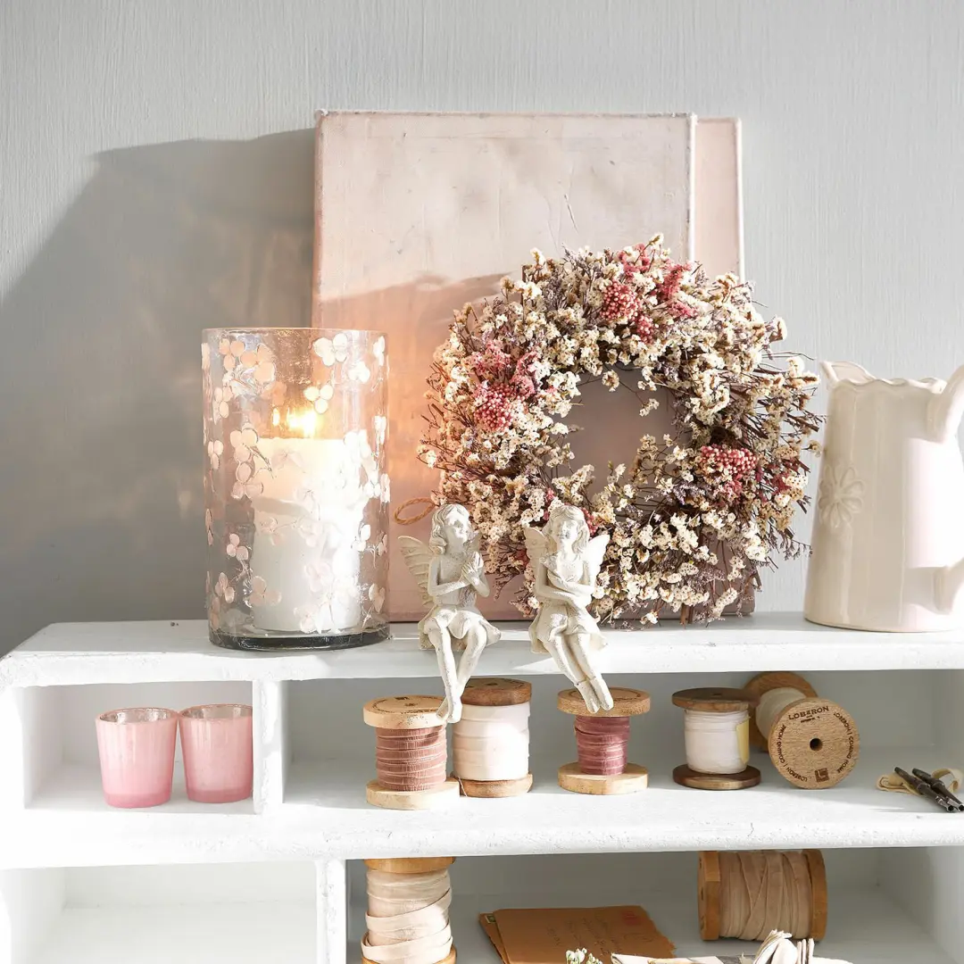 Loberon Velindar Windlicht - Ø12,5cm - Heldere Roze - afbeelding 4 van 6