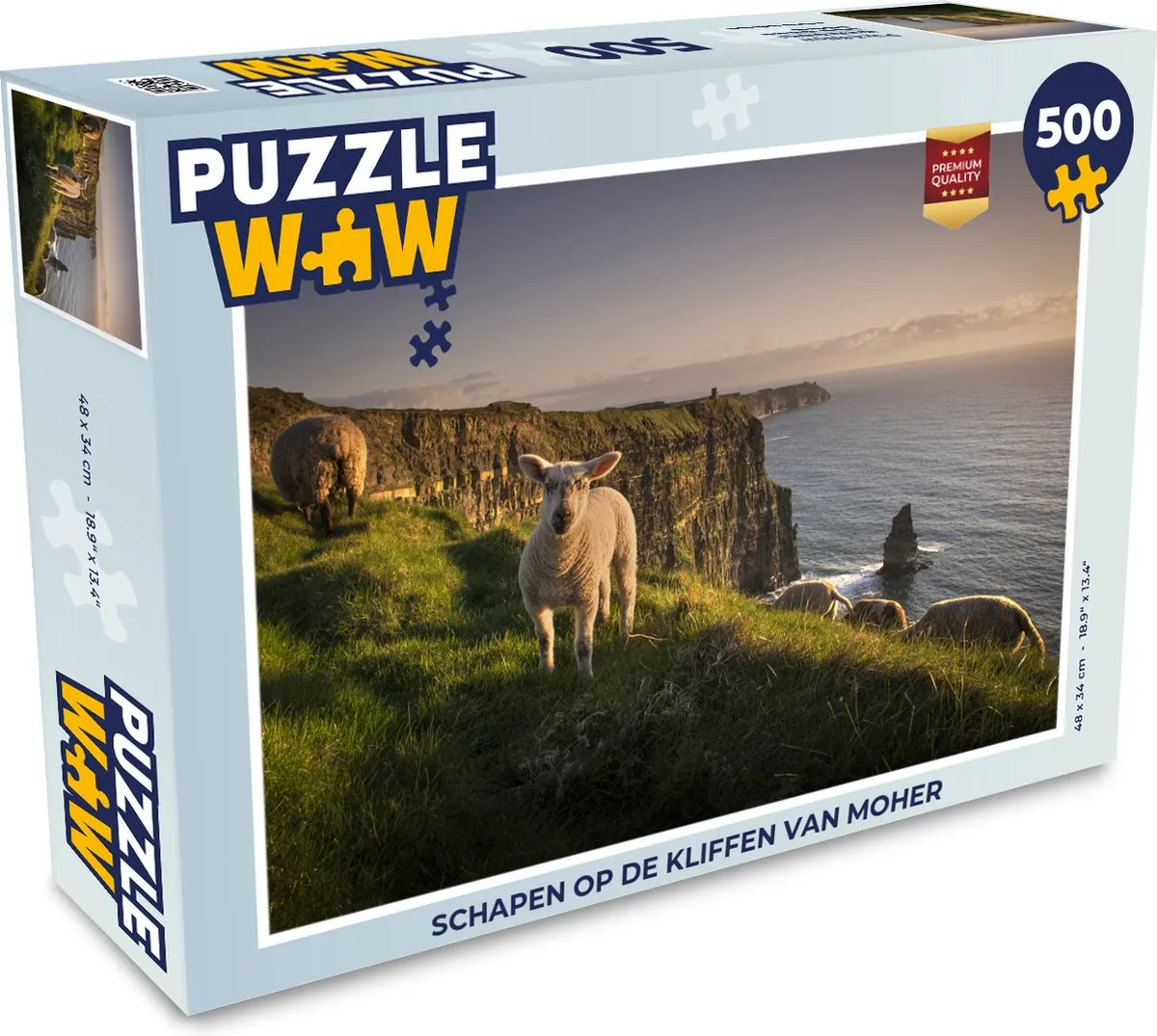 PuzzleWow Schapen op de Kliffen van Moher Legpuzzel 500 Stuks