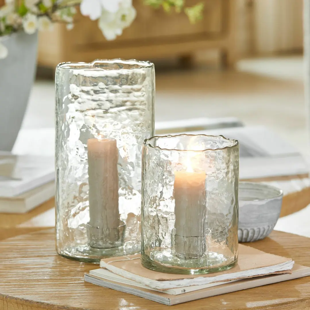 Loberon Querlay Windlicht - 2 Stuks Ø15cm Heldere Glas - afbeelding 3 van 4