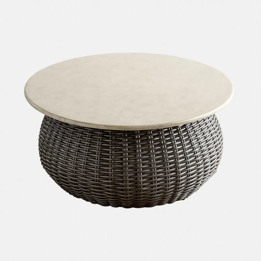 Loberon Tarevo Salontafel - Ø61cm - Grijs/Zwart - afbeelding 2 van 4