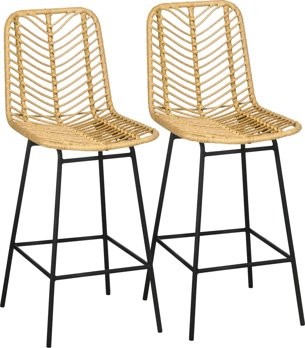 Homcom Boho Barkrukken Set van 2