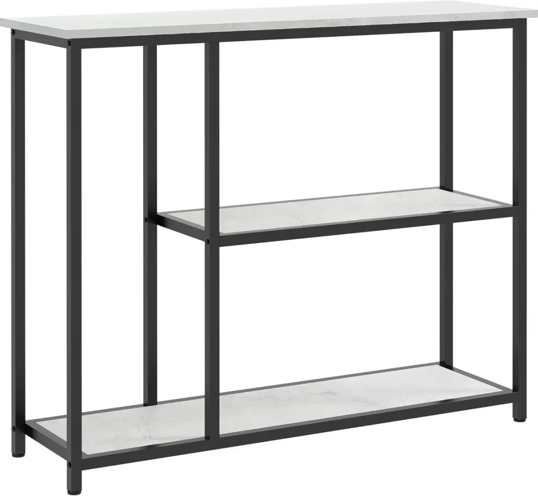 HOMCOM-Konsolentisch-Stahl, Spanplatte-100L x 30B x 80H cm-Weiß