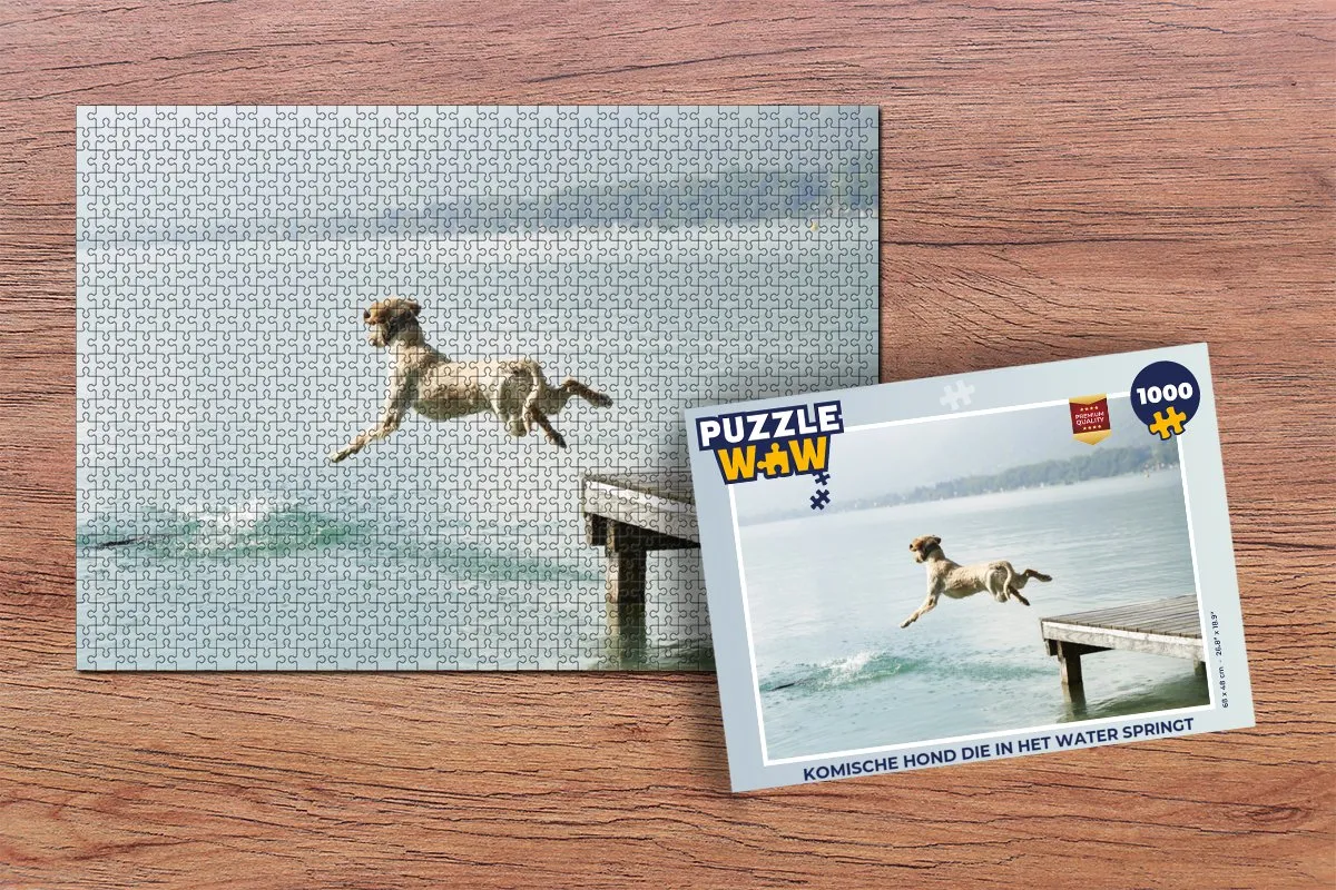 PuzzleWow Legpuzzel Komische Hond 1000 Stuks - Multicolor