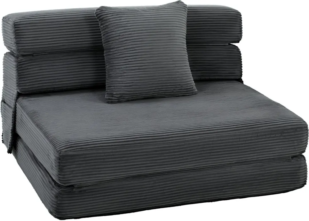 HOMCOM Floor Chair-Polyester-100L x 76B x 62H cm-Dunkelgrau