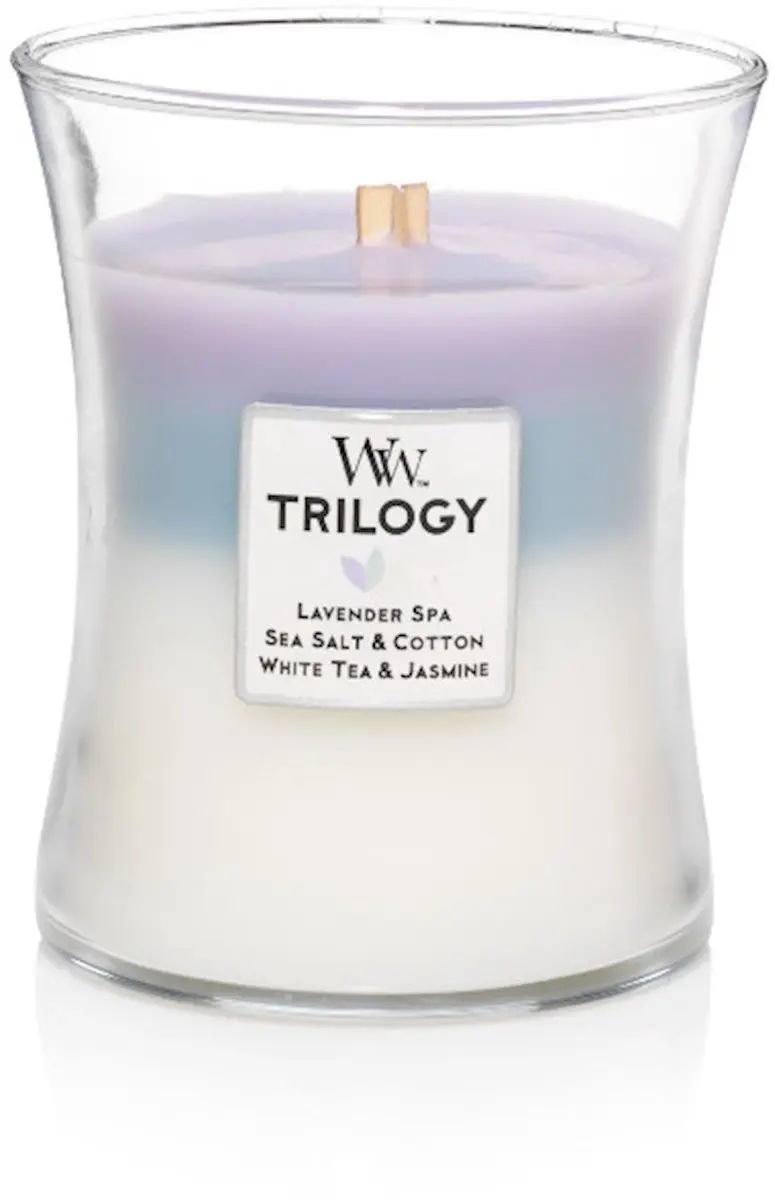 WoodWick Trilogy Geurkaars Medium Calming Retreat - Blauw - afbeelding 2 van 5