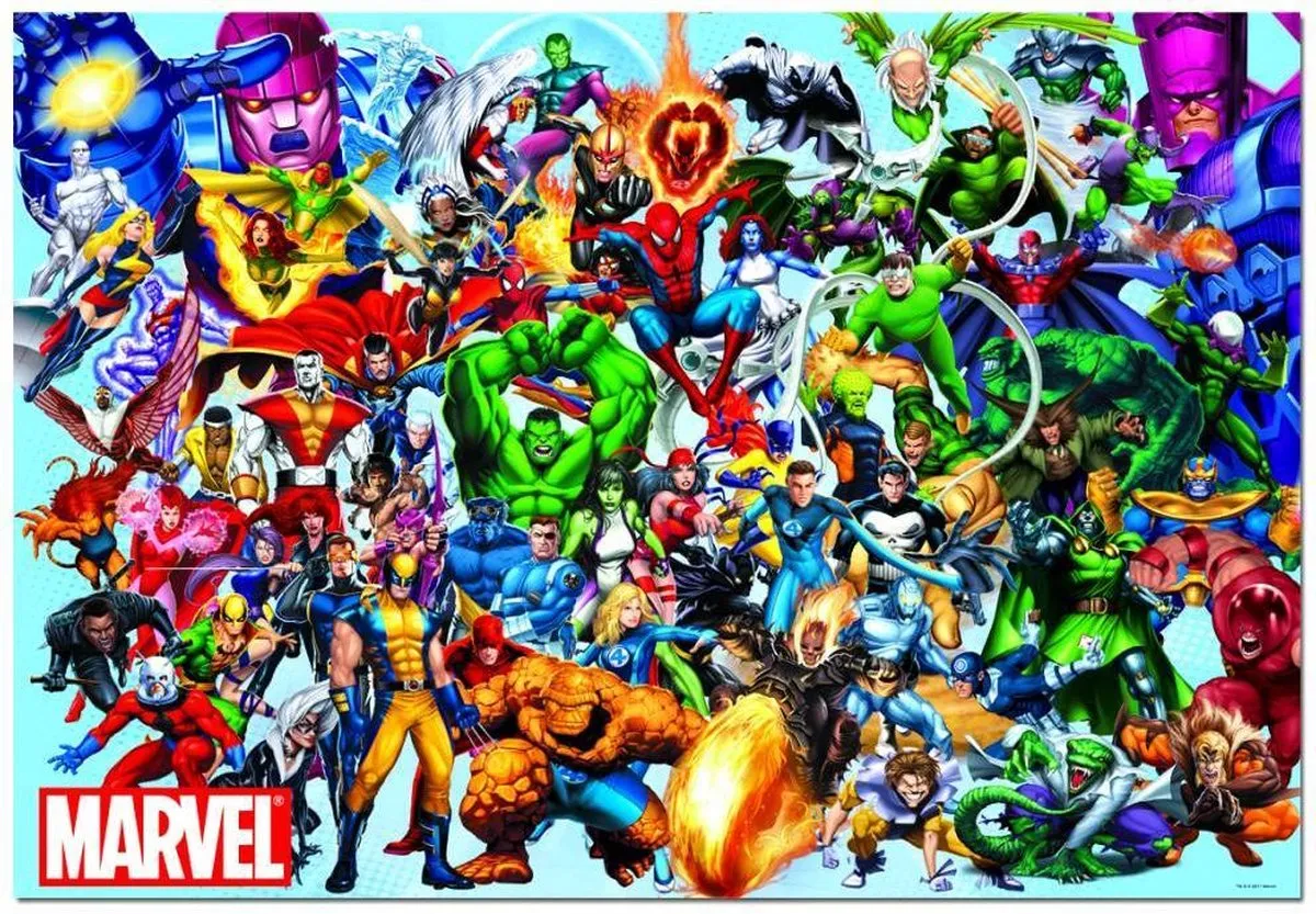 Marvel Superhelden Puzzel 1000 Stuks - Multicolor
