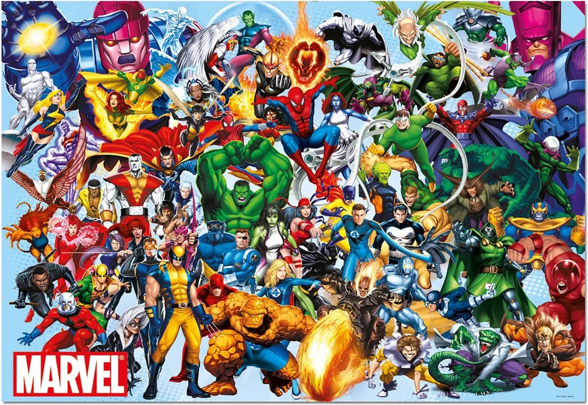 Marvel Superhelden Puzzel 1000 Stuks - Multicolor