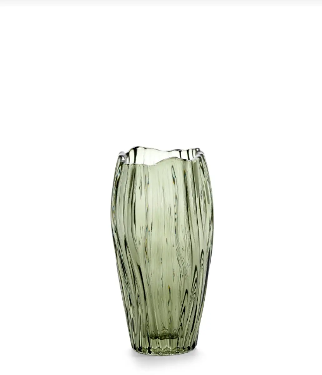 Serax Vaas-Vaas voor Bloemen Glas Groen D 10,3 cm H 20 cm