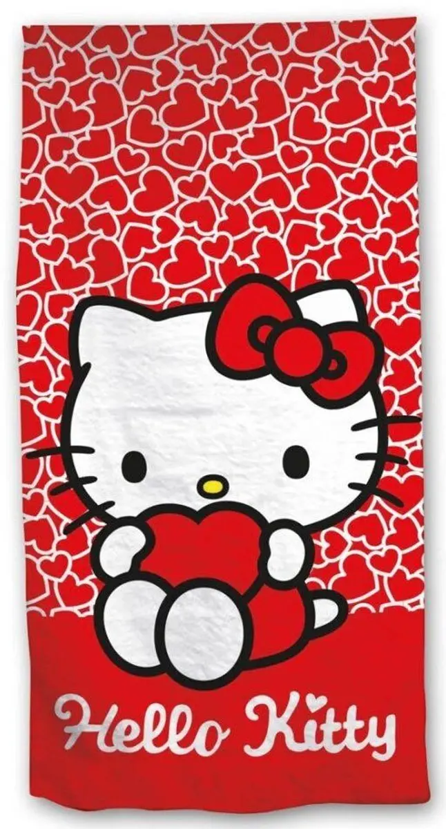 Hello Kitty strandlaken rood polyester 70 x 140 cm