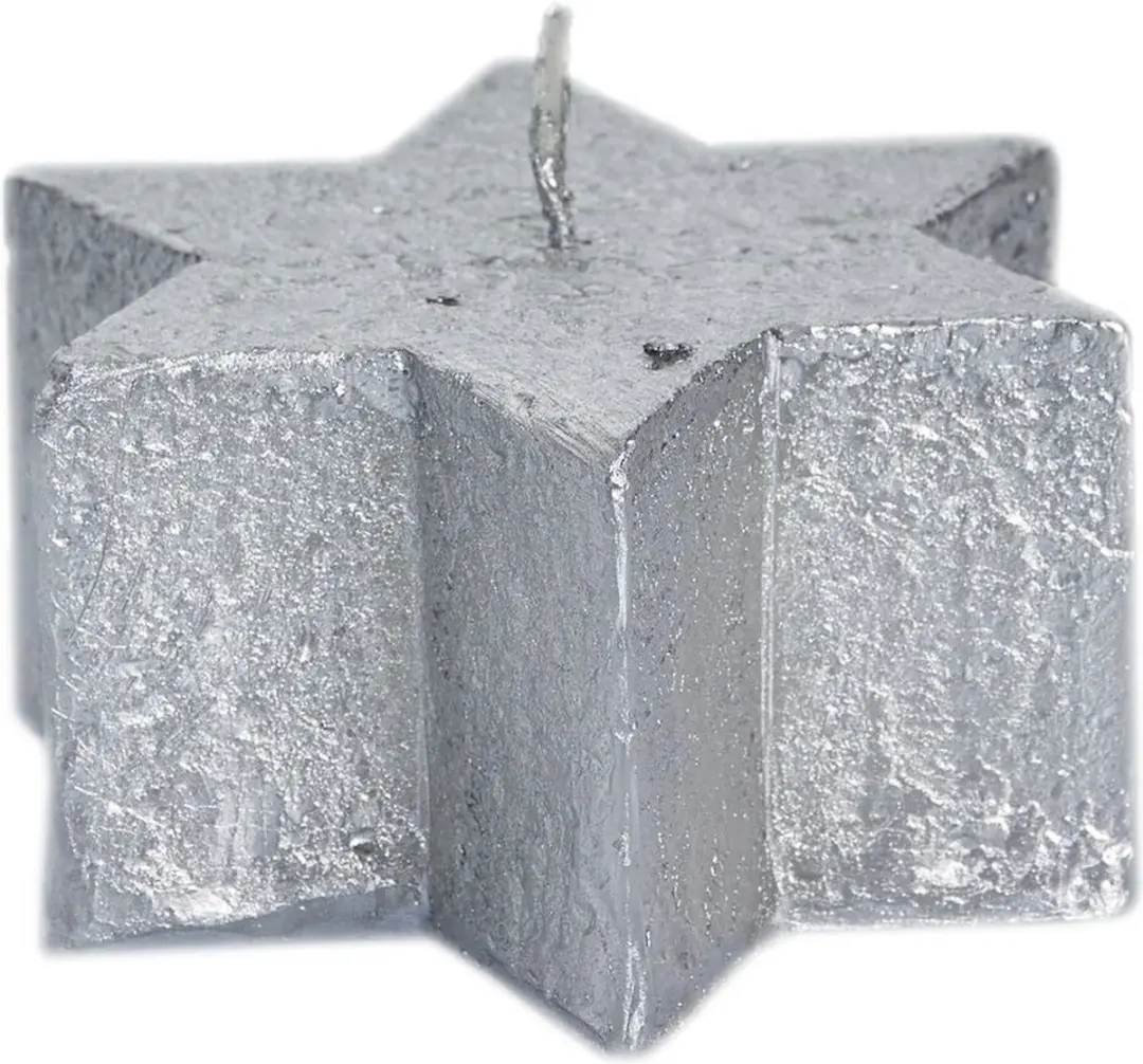 Kerstster kaars zilver