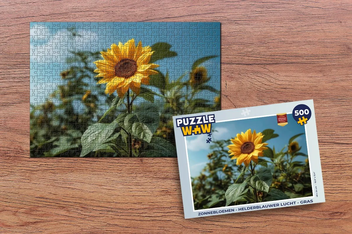 PuzzleWow Zonnebloemen Legpuzzel 500 Stuks