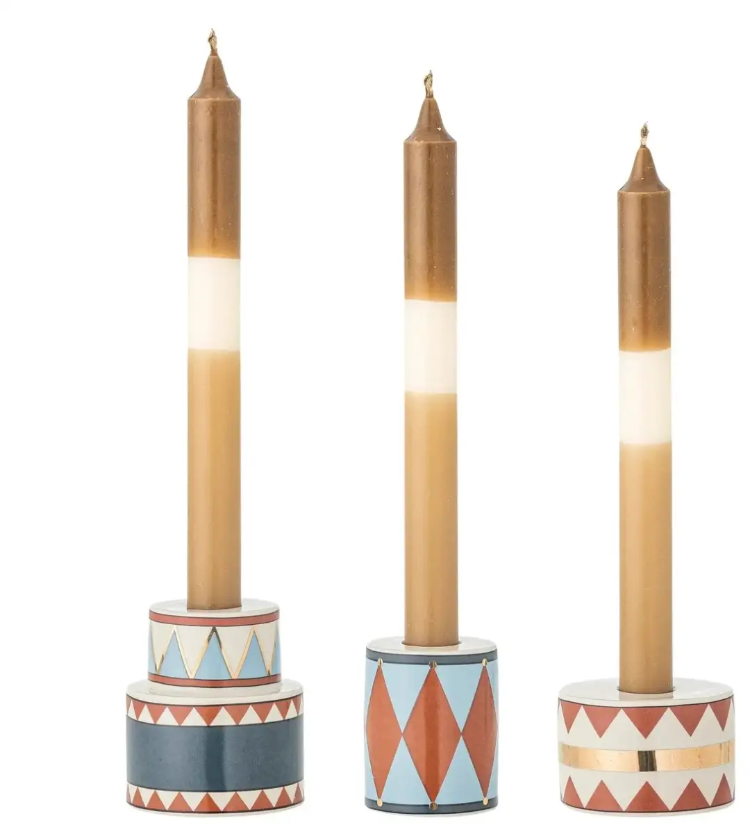Bloomingville Bitja Kandelaar - Blauw - 3 Stuks - afbeelding 3 van 6