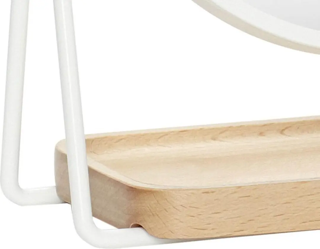 Hübsch Smize Tafelspiegel 10cm - Wit/Beukenhout - afbeelding 3 van 4