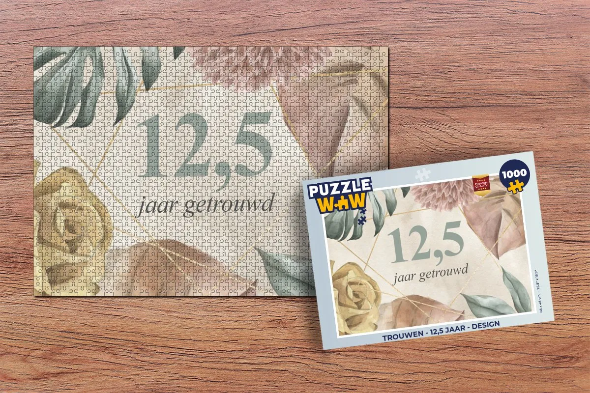 PuzzleWow 1000 Stuks Legpuzzel 12,5 Jaar Getrouwd - Multicolor