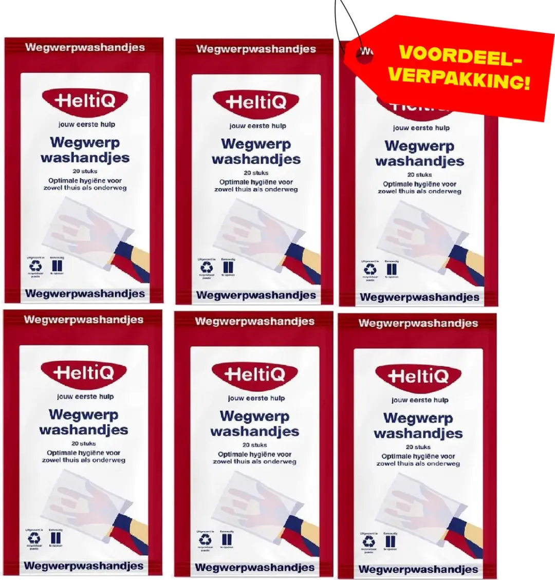 6x HeltiQ Wegwerp Washandjes