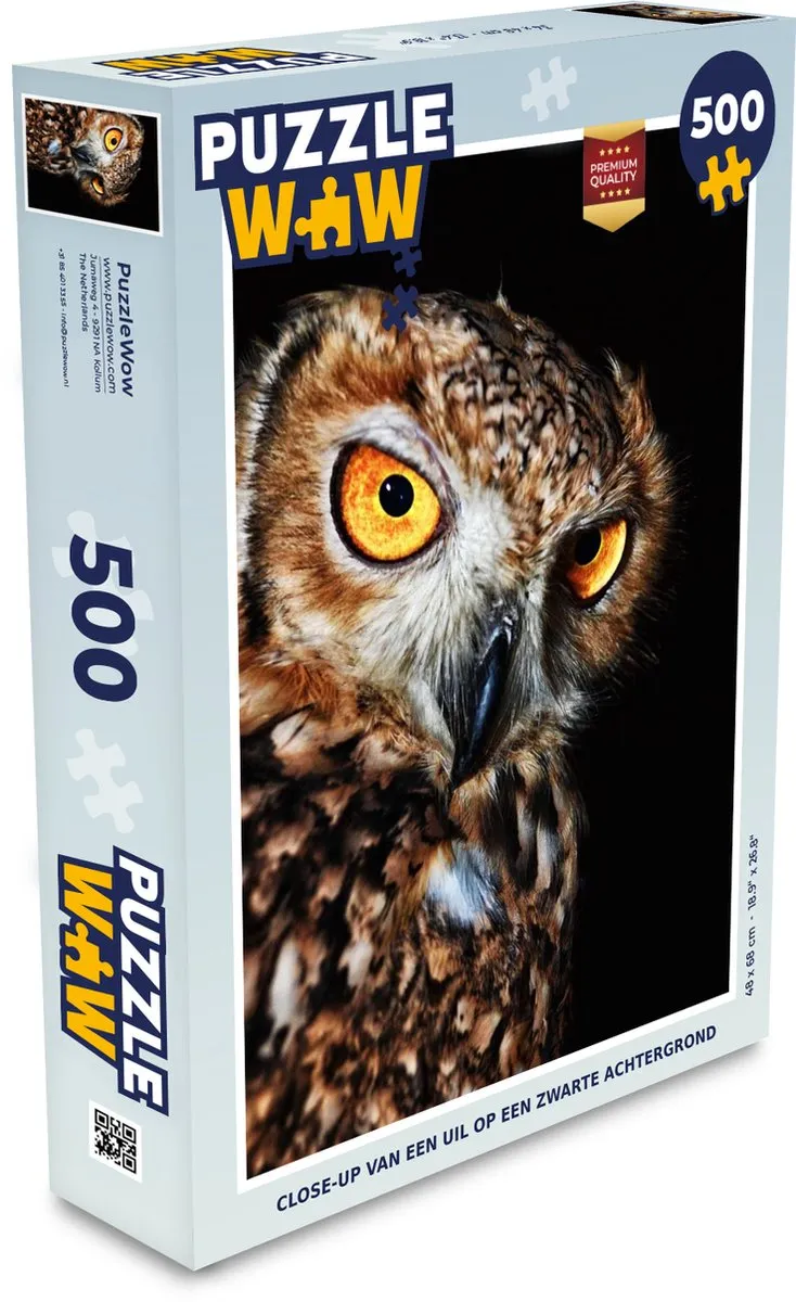 PuzzleWow Uil Legpuzzel 500 Stuks - Multicolor