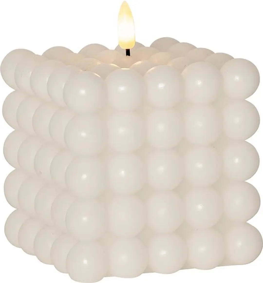 Star Trading kaars vlam punt, bubble kaars, wit, LED, timer, warm wit, 12,5 cm