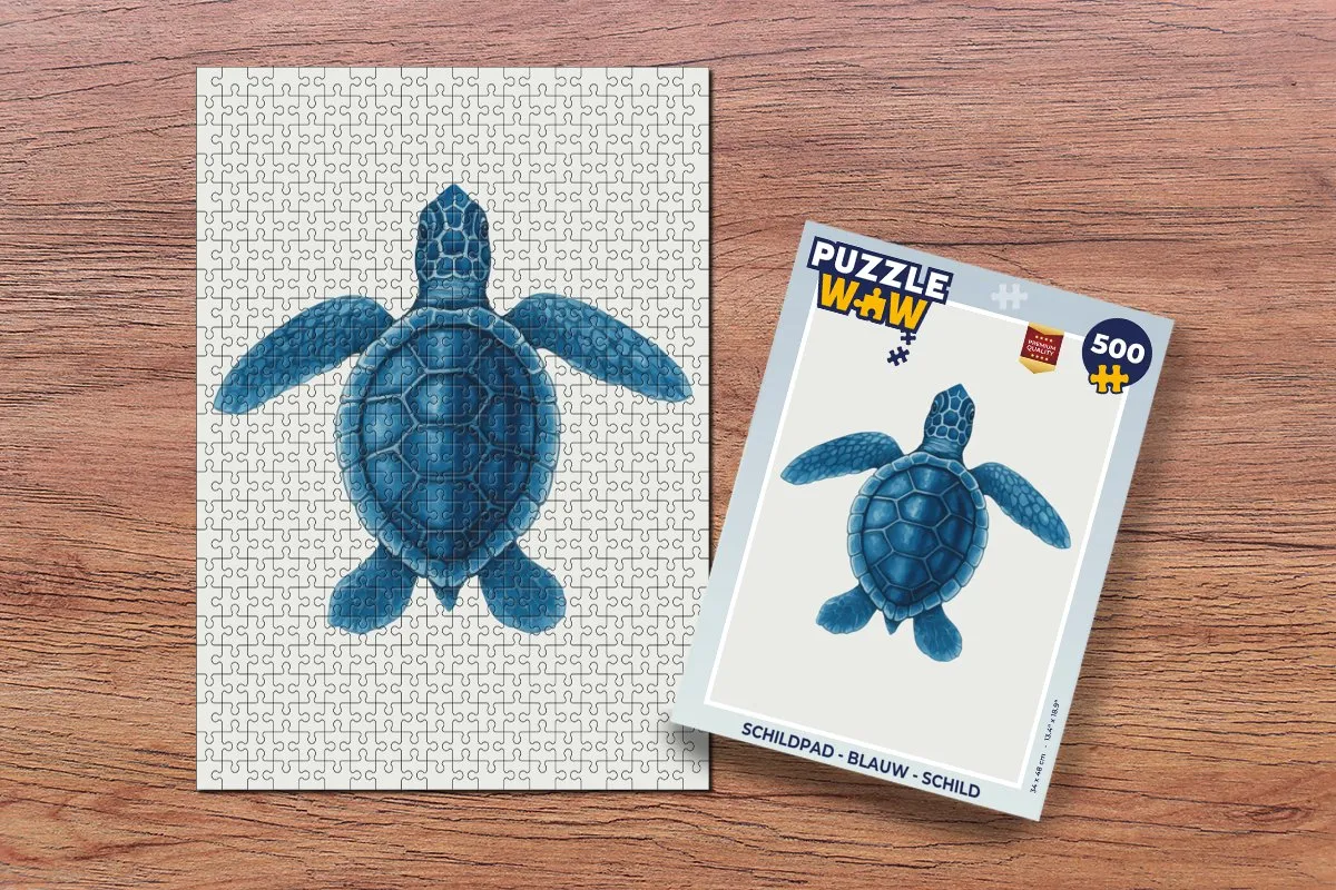 PuzzleWow Schildpad Legpuzzel 500 Stuks - Blauw - MPN 8721414233977