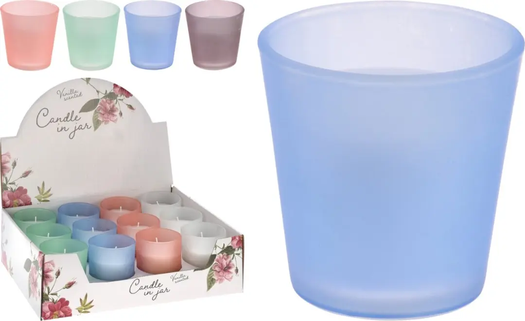 Kaars in glazen pot wit