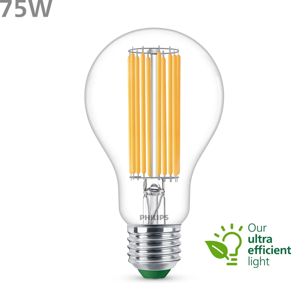 Philips UltraEfficient LED Lamp 5.2W E27 Warmwit - Helder Glas