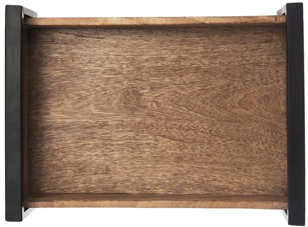 Orion Mangohout dienblad 35,5x27cm - metalen handvatten - afbeelding 5 van 5