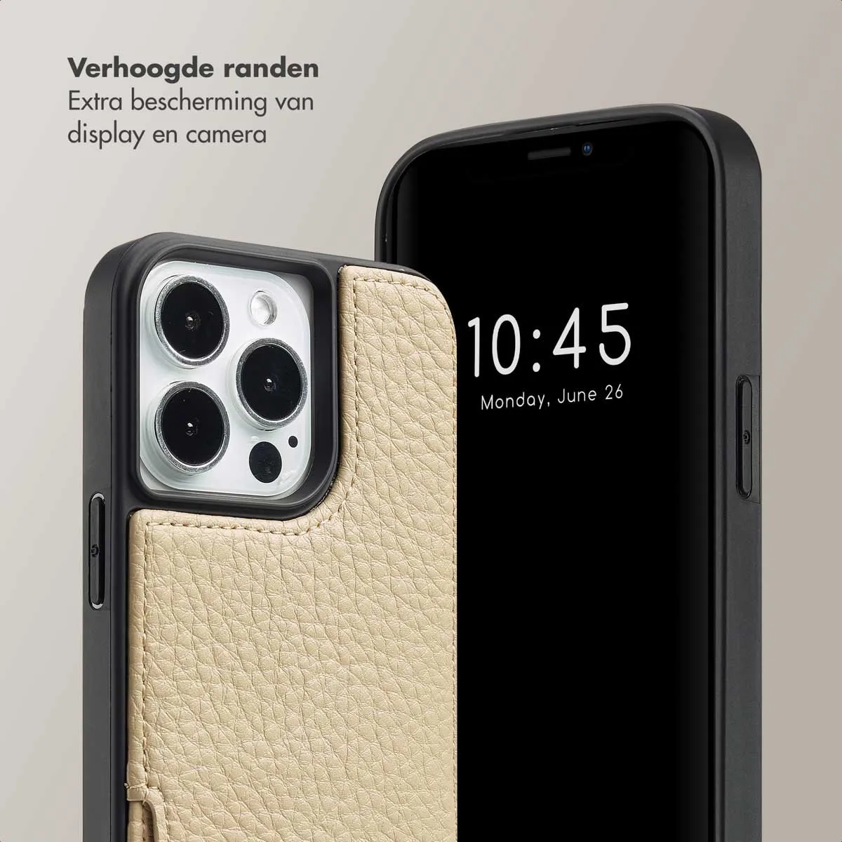 Selencia Hoesje iPhone 13 Pro Beige - 2 Pasjes