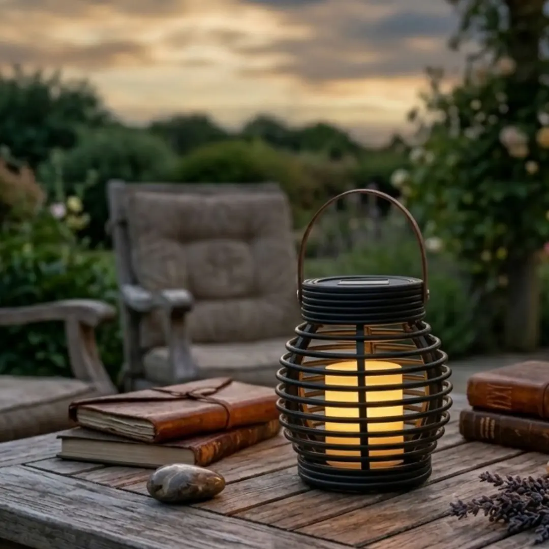 Grundig Solar Lantaarn Vlam-effect 36 LED - Zwart - afbeelding 3 van 6