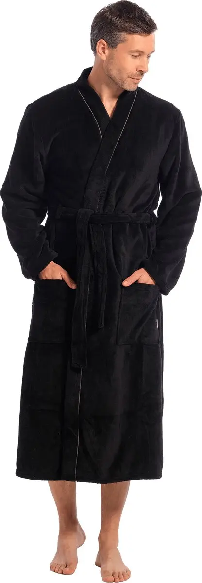Ten Cate Basics badjas zwart voor Heren | Maat L