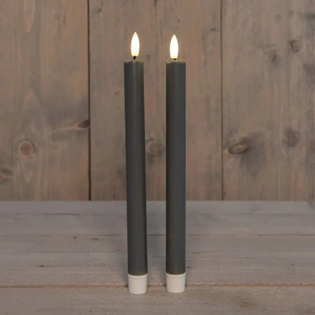 Anna's Collection LED Dinerkaars 26cm Taupe - 2 Stuks - afbeelding 2 van 4