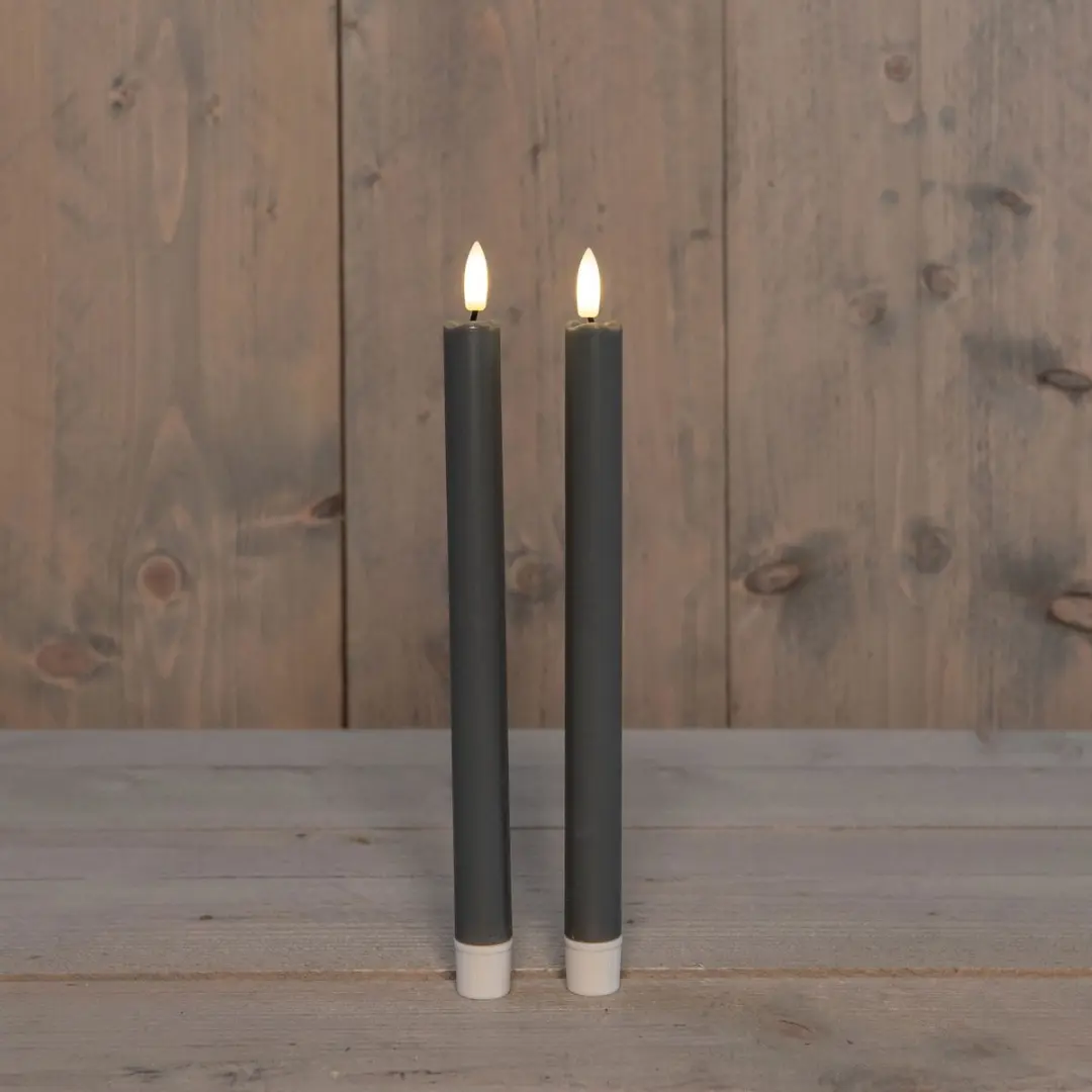 Anna's Collection LED Dinerkaars 26cm Taupe - 2 Stuks - afbeelding 3 van 4