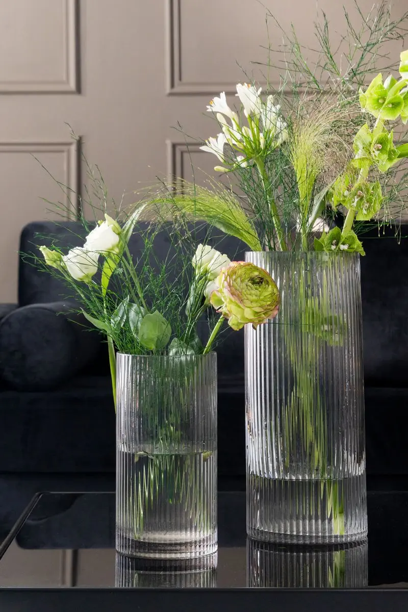 Present Time Allure Straight Vaas - Ø12x30cm - Grijs - afbeelding 2 van 6