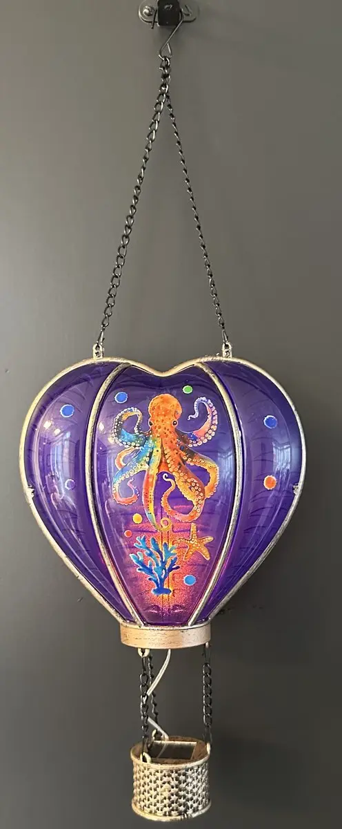 Decoratieve solarlamp hart met luchtballon " met flame LED "