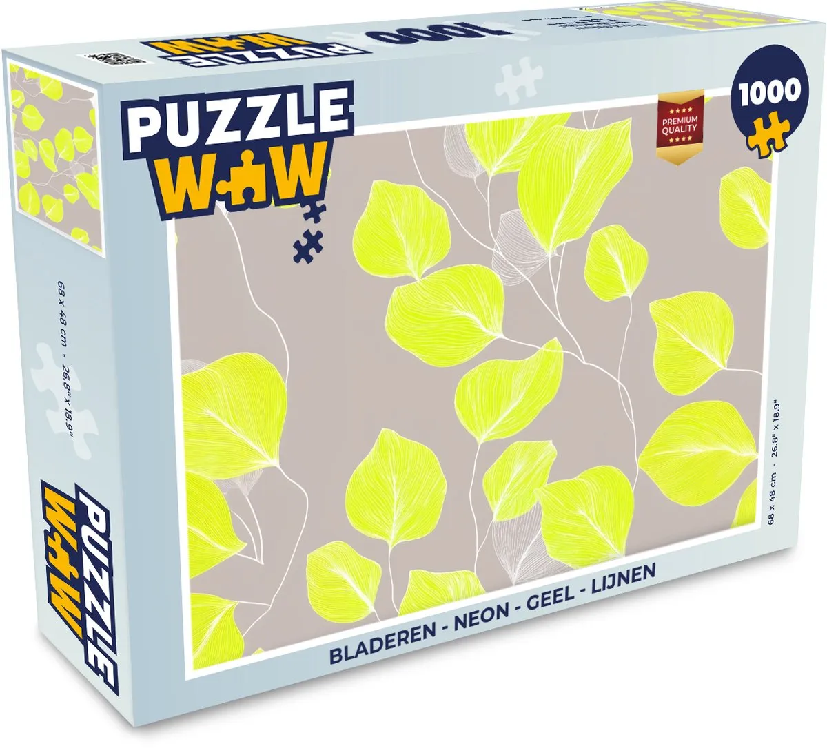 PuzzleWow Neon Bladeren Legpuzzel 1000 Stuks