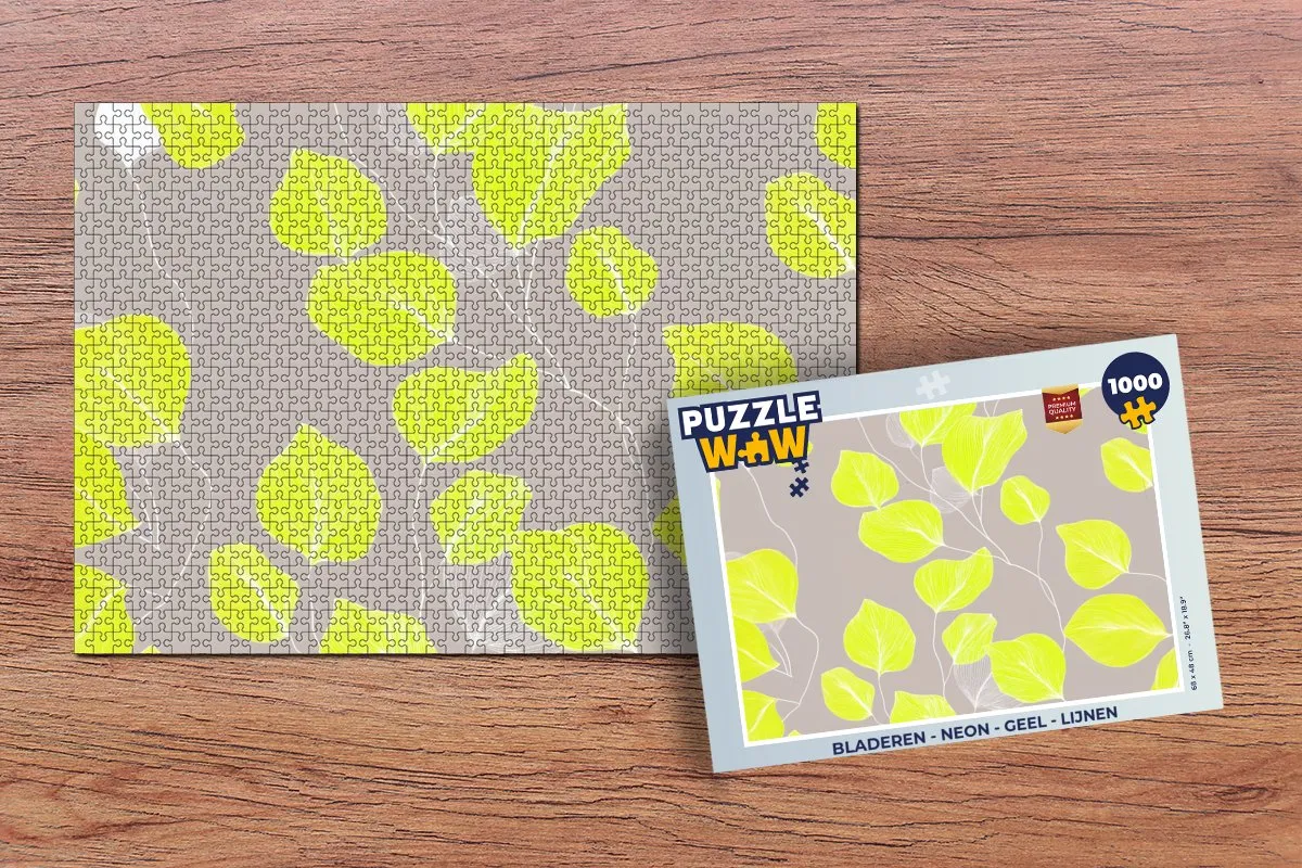 PuzzleWow Neon Bladeren Legpuzzel 1000 Stuks - Geel