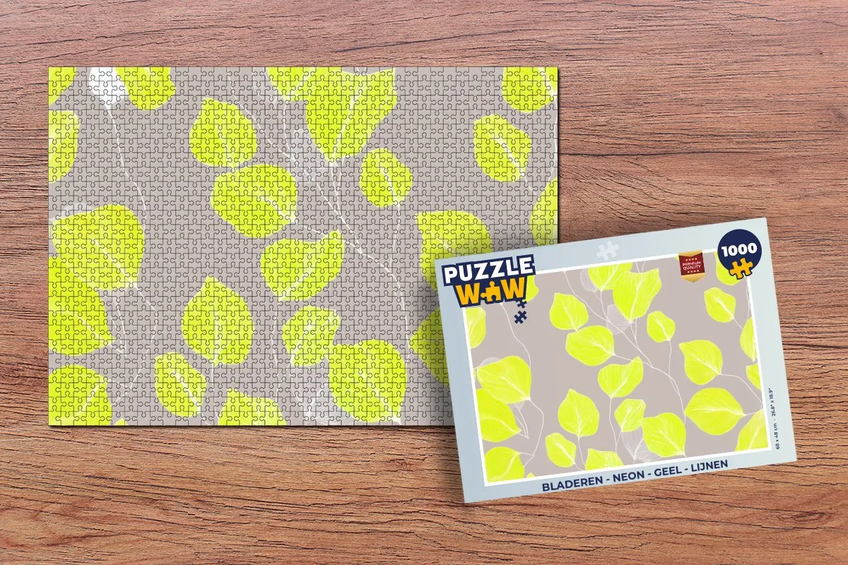PuzzleWow Neon Bladeren Legpuzzel 1000 Stuks - Geel