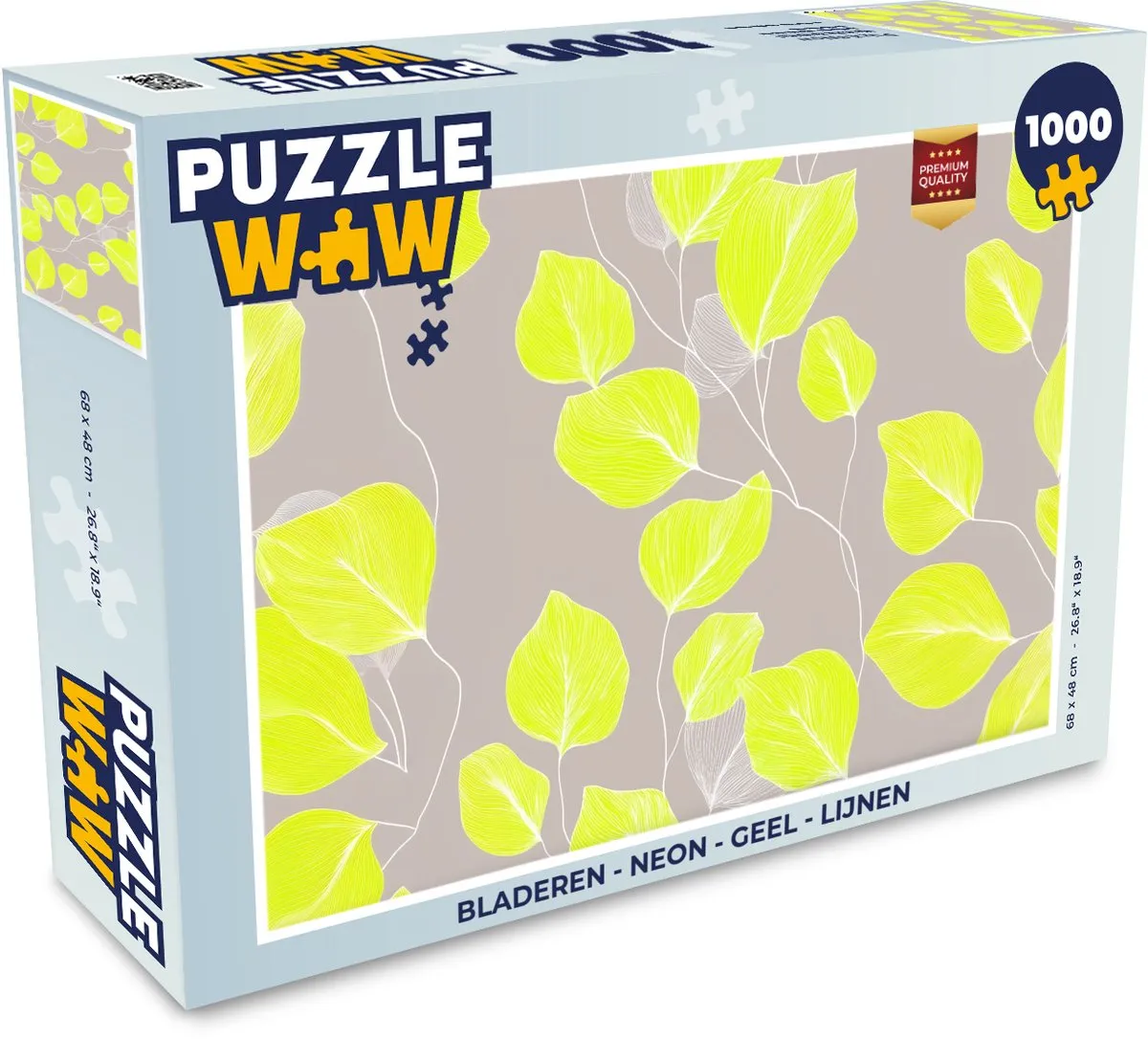 PuzzleWow Neon Bladeren Legpuzzel 1000 Stuks - Geel