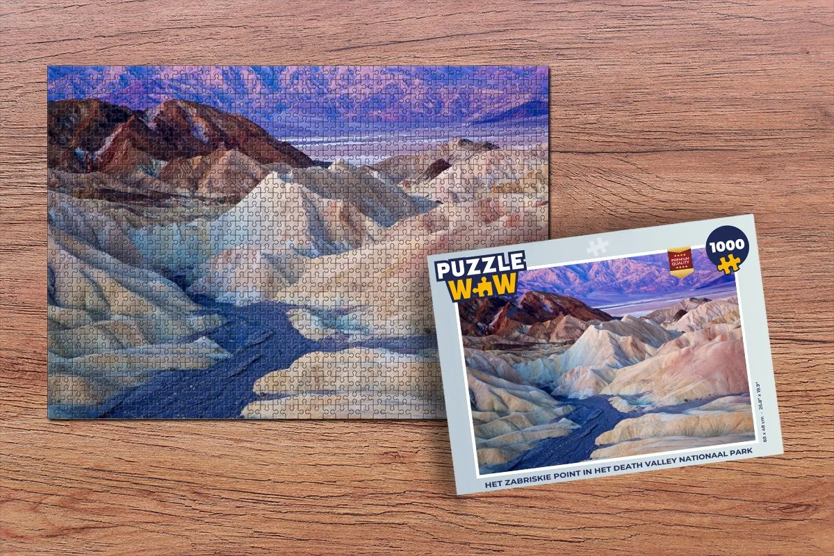 PuzzleWow Het Zabriskie Point Death Valley Legpuzzel 1000 Stuks - Multicolor