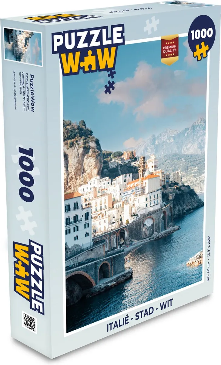 PuzzleWow Italië Stad Legpuzzel 1000 Stuks - Multicolor