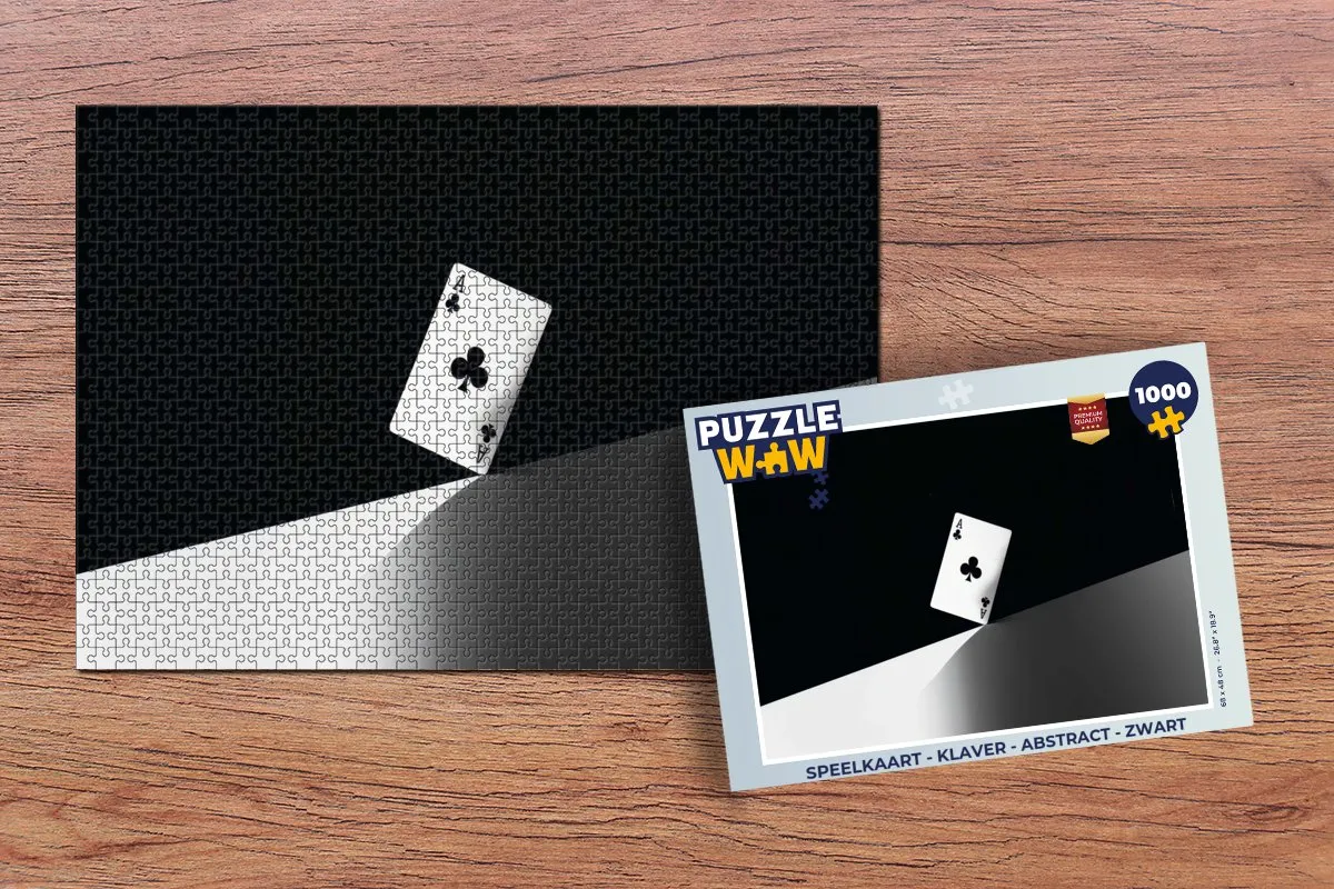 PuzzleWow Klaver Abstract Legpuzzel 1000 Stukjes - Zwart