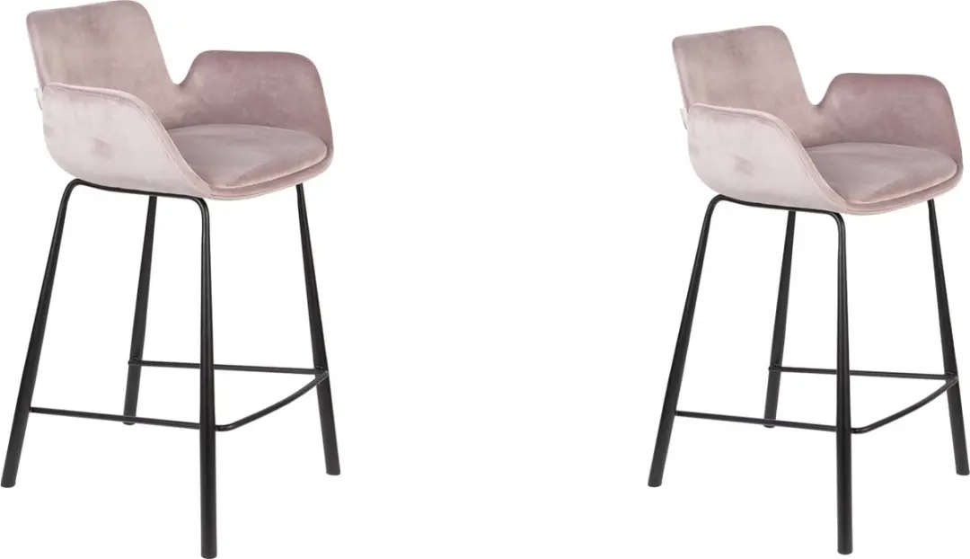 Zuiver Brit Barkrukken rugleuning 67,5 cm Roze - Set van 2