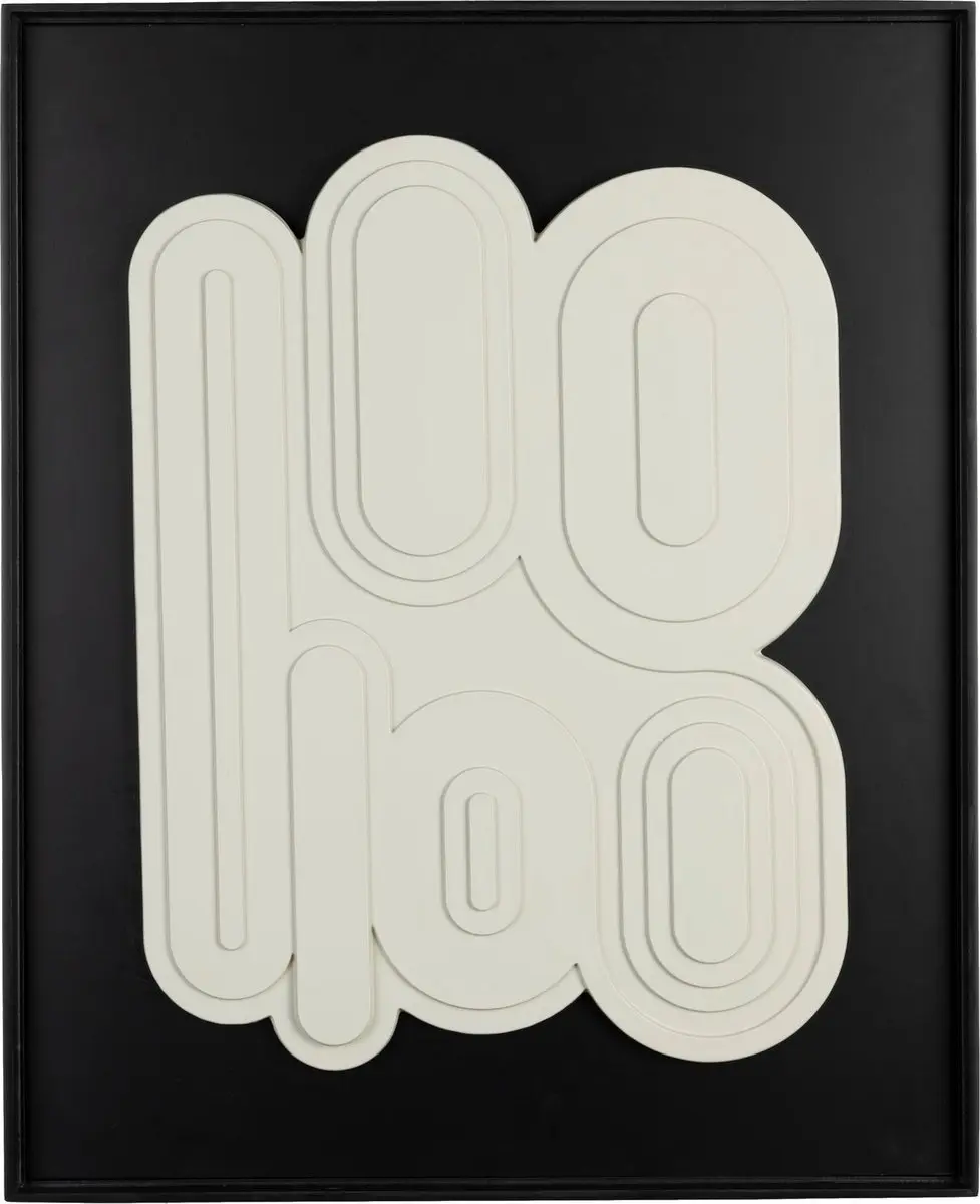 Zuiver August Wanddecoratie Zwart/Wit 52x64cm