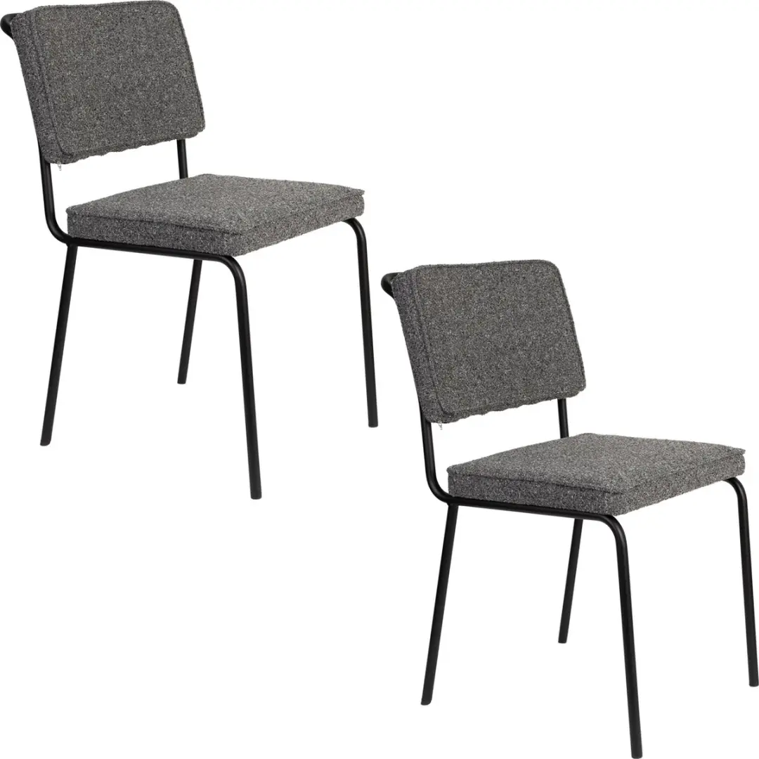 Zuiver Buddy Eetkamerstoelen Zwart - Set van 2