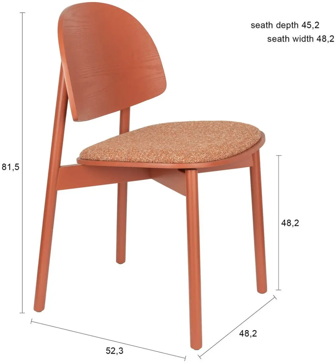 Zuiver Sunrise Eetkamerstoel - Rood - Set van 2 - afbeelding 3 van 6