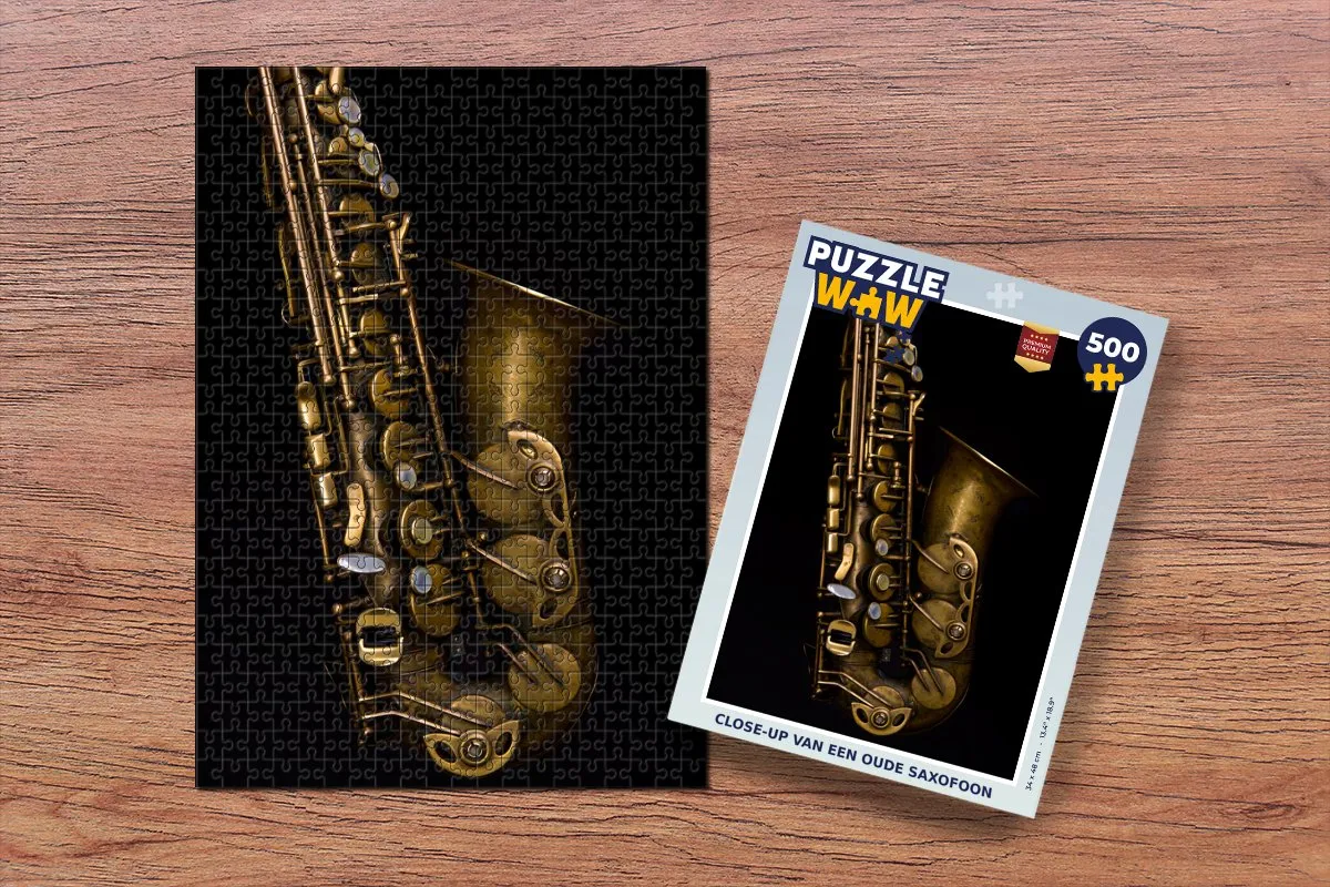 PuzzleWow Legpuzzel Close-up Saxofoon 500 Stuks - Multicolor