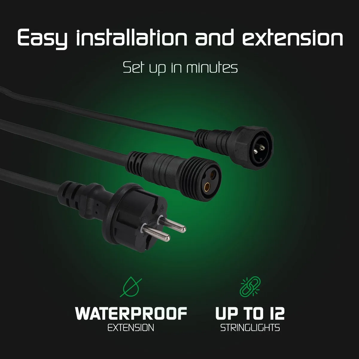 LEDVION Prikkabel 5M - 50 Lichtpunten - Multicolor E27 LED - IP65