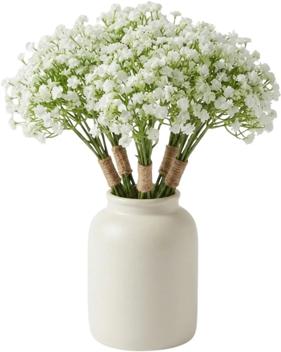 Bellatio Design Kunstbloemen boeket Gipskruid